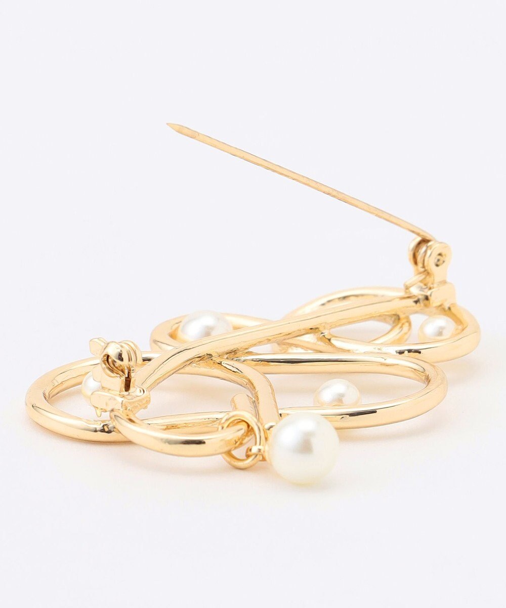 組曲 メタルラインパールポイントブローチ 