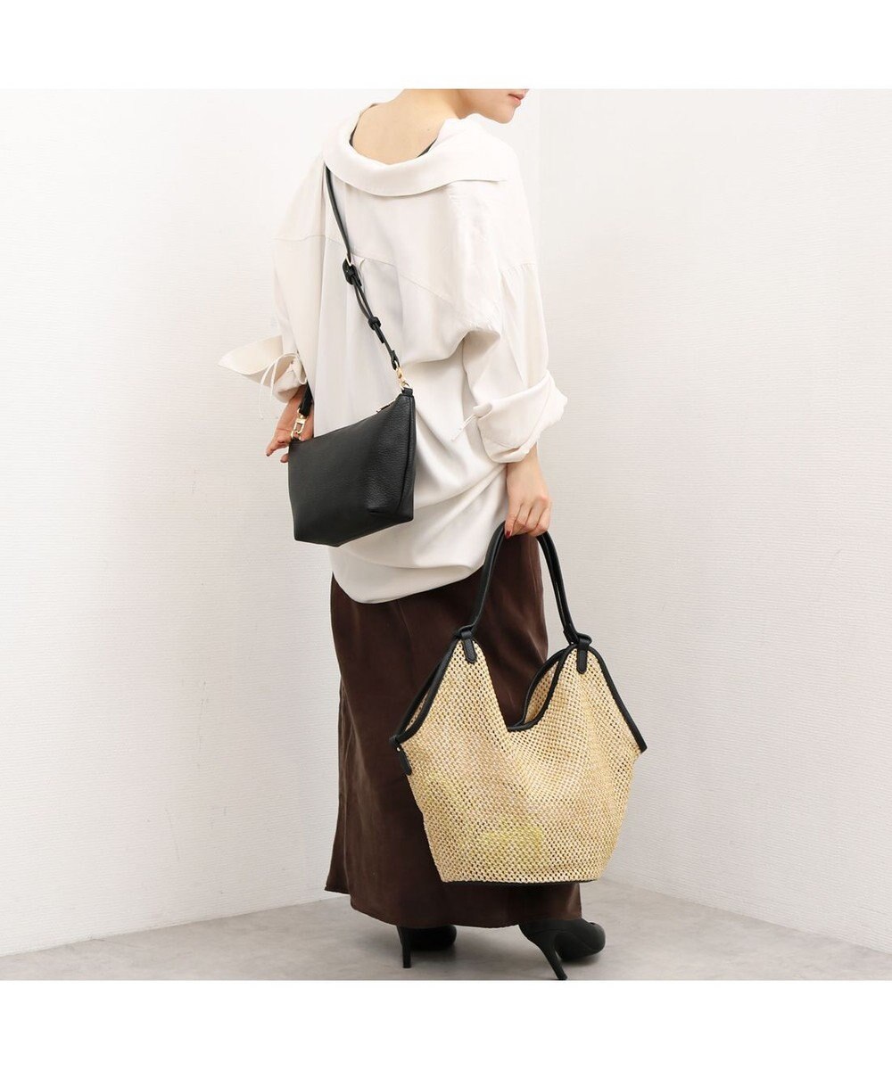 UNBILLION カシュカシュ cachecache / フェイクレザーショルダーバッグ付雑材風トート 