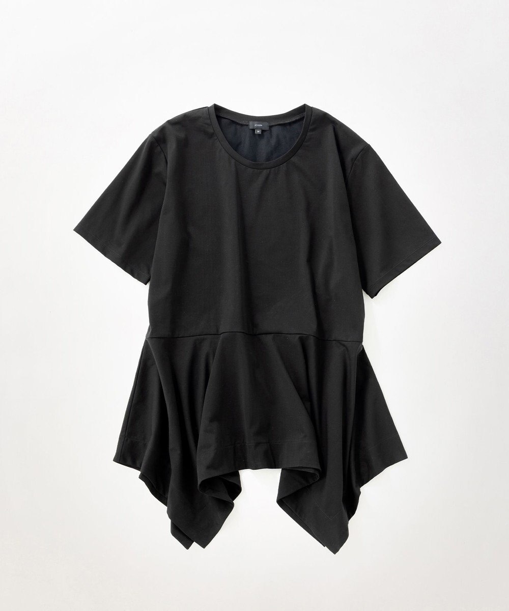 JOSEPH 【洗える】プレーティングジャージー デザインTシャツ ブラック系