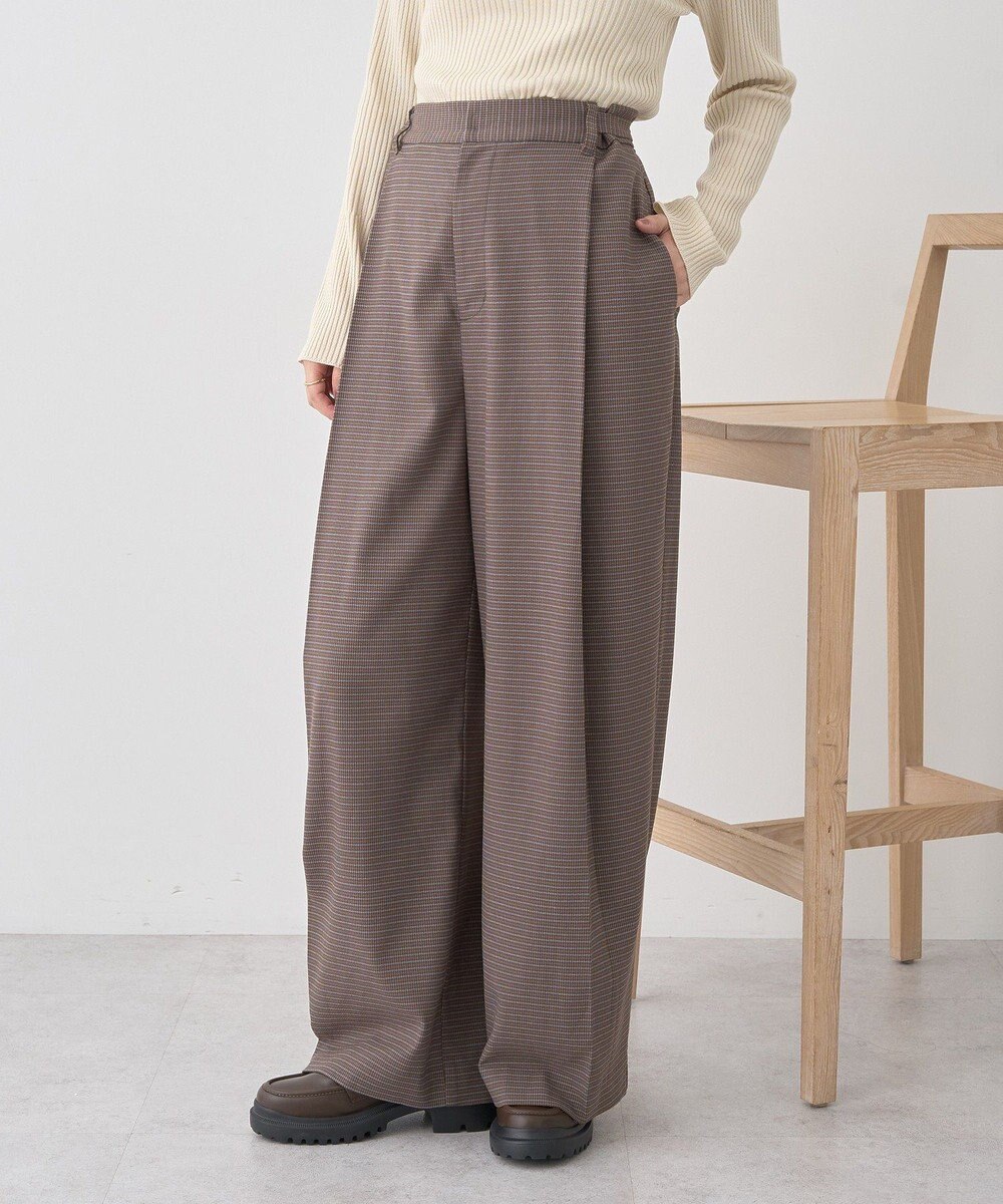 earth music&ecology 【2WAY】ウエストタブタックパンツ 