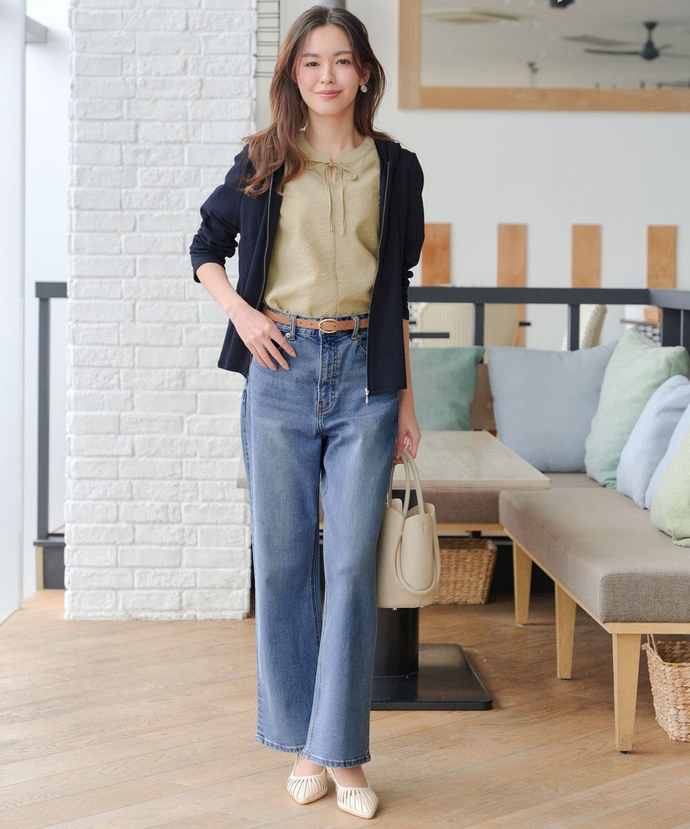 Tiaclasse 【洗える】シアーシャーリング2WAYブラウス 