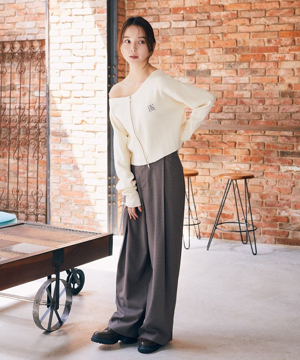 earth music&ecology 【2WAY】ウエストタブタックパンツ 