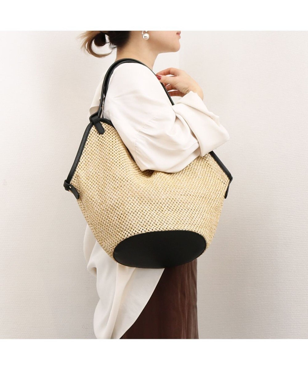 UNBILLION カシュカシュ cachecache / フェイクレザーショルダーバッグ付雑材風トート 