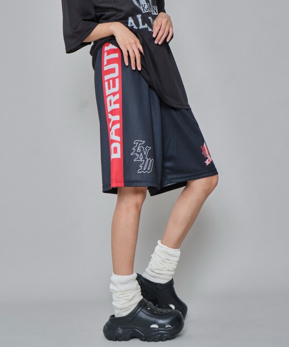 WEGO 【ユニセックス着用ITEM/ウエストゴム/MLサイズ展開】メッシュライングラフィックショーツ 