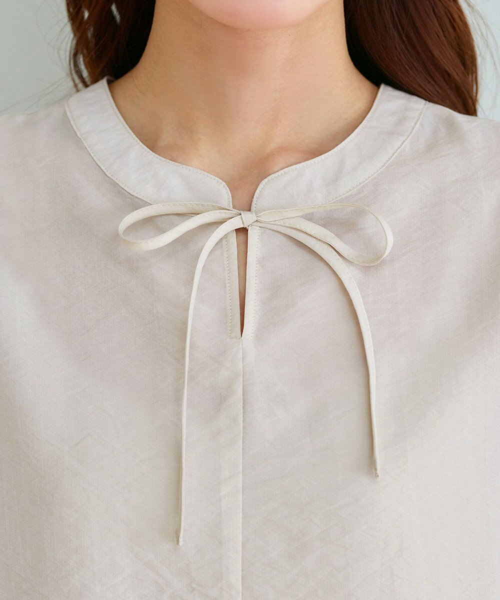 Tiaclasse 【洗える】シアーシャーリング2WAYブラウス 