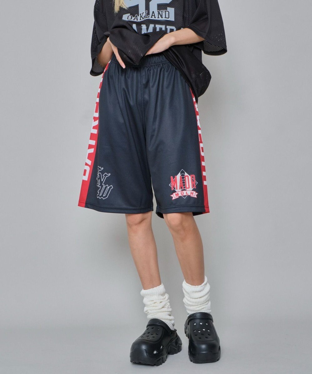 WEGO 【ユニセックス着用ITEM/ウエストゴム/MLサイズ展開】メッシュライングラフィックショーツ 