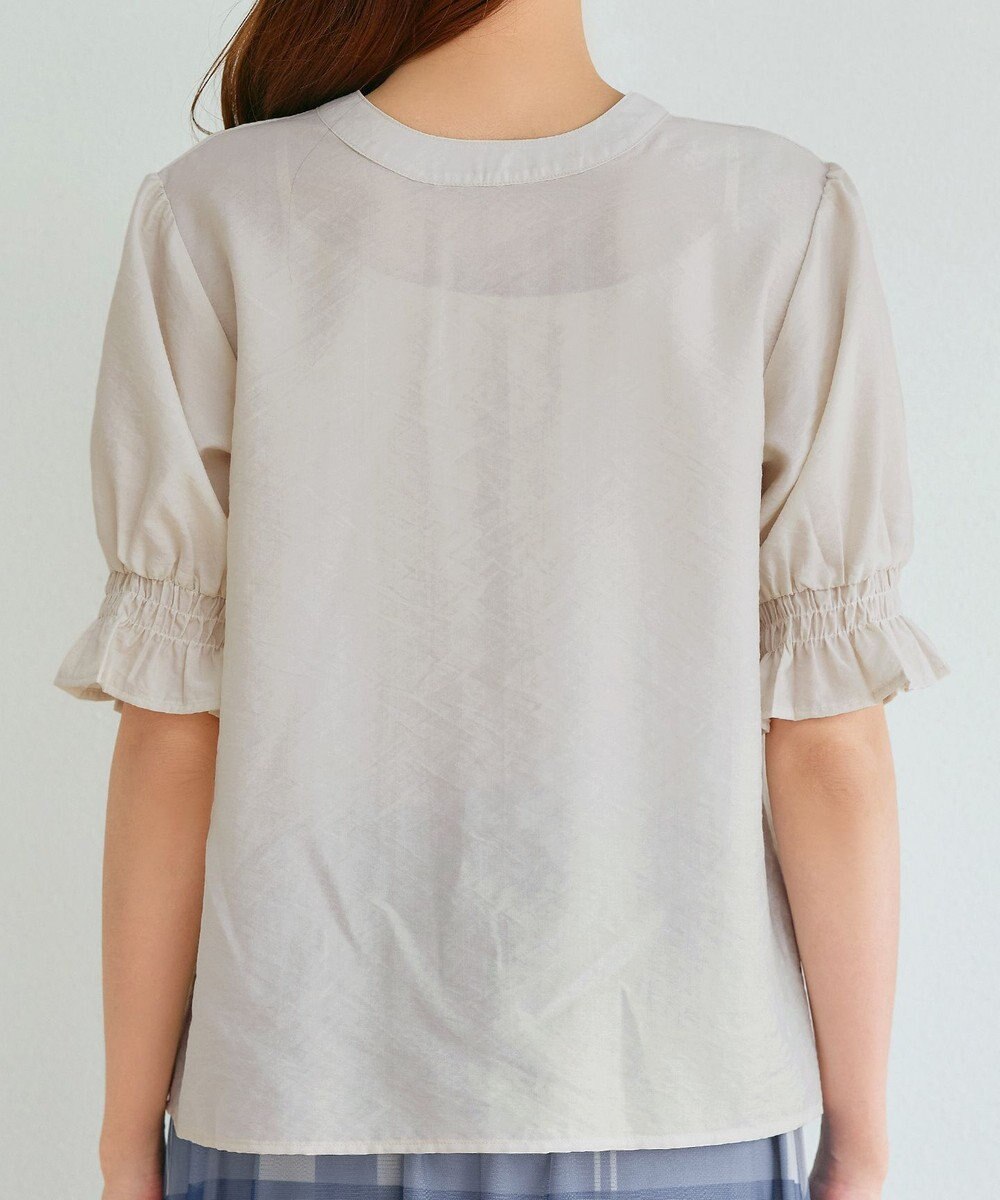 Tiaclasse 【洗える】シアーシャーリング2WAYブラウス 