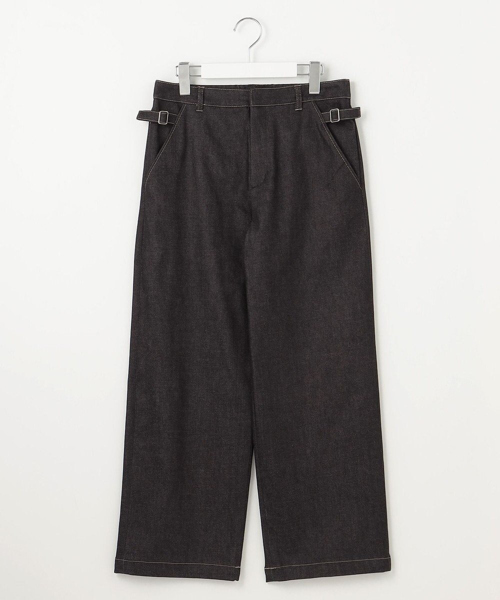 J.PRESS LADIES S 【洗える】ハイパワーデニムツイル ワイド パンツ 