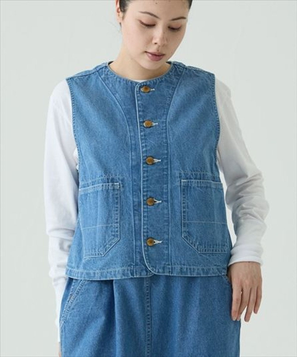 caqu デニムワークベスト 