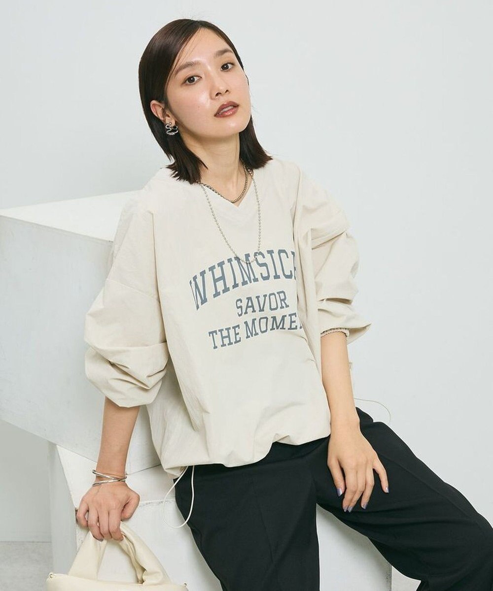 Green Parks ナイロンロゴＶネックプルオーバー 