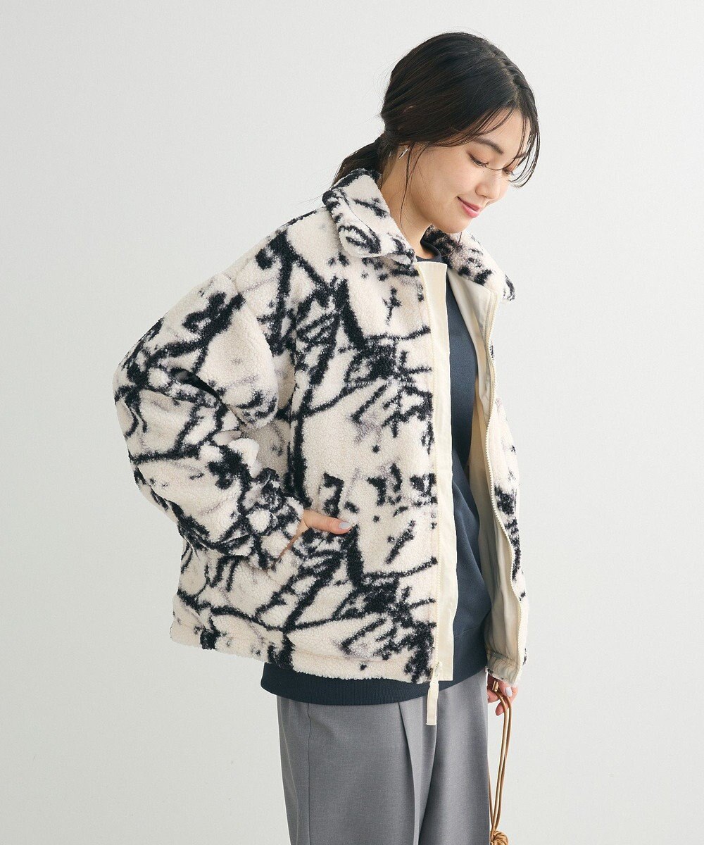 Green Parks リバーシブルプリント柄ボアブルゾン 