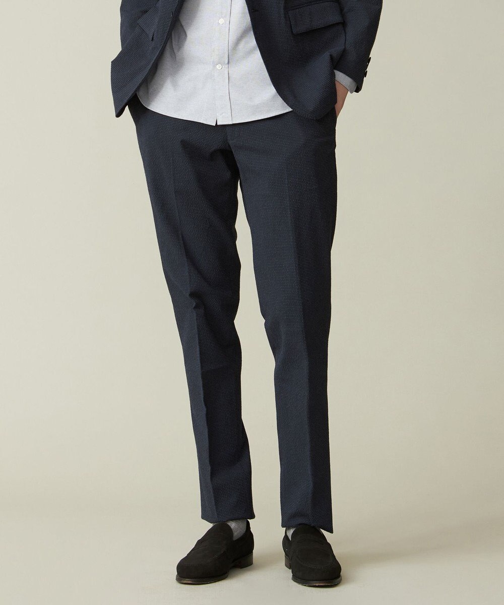 J.PRESS MEN 【セットアップ対応 / ウォッシャブル】トラベラーズシアサッカー スラックス 