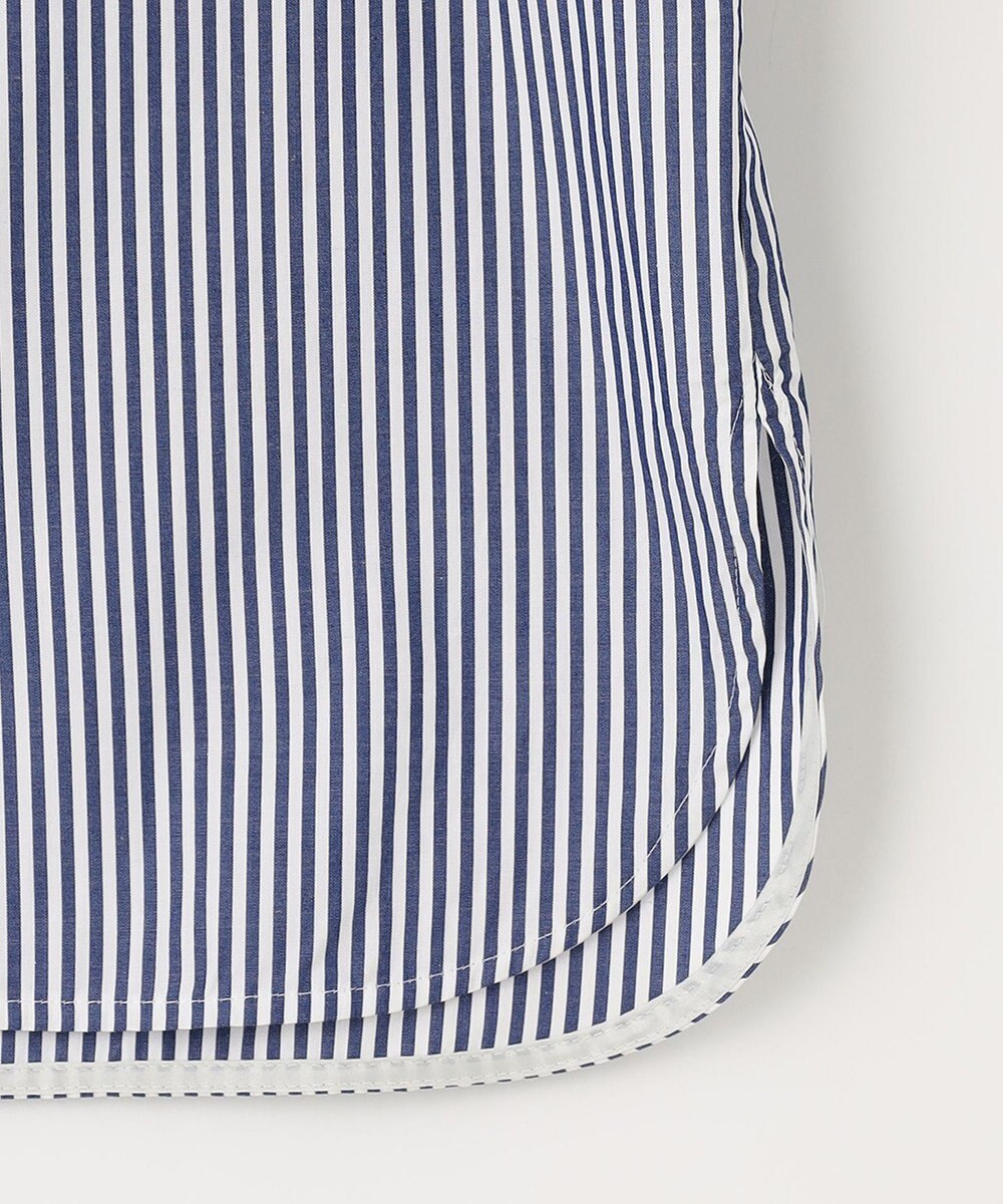 J.PRESS LADIES 【洗える】 コンパクトコットン ストライプ バンドカラー ブラウス 