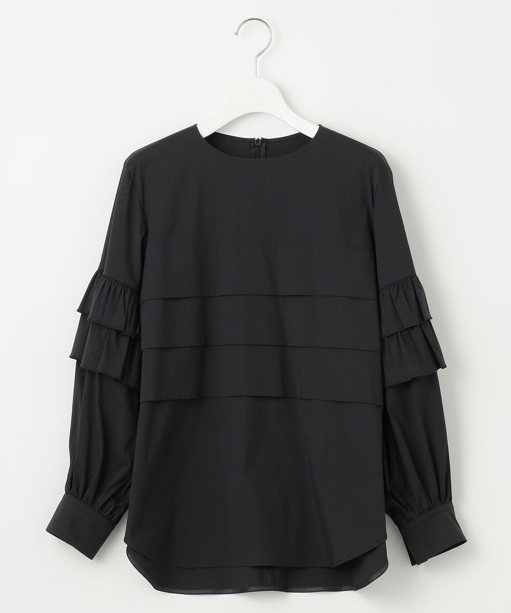 自由区 L 【洗える】タイプライターデザイン ブラウス 