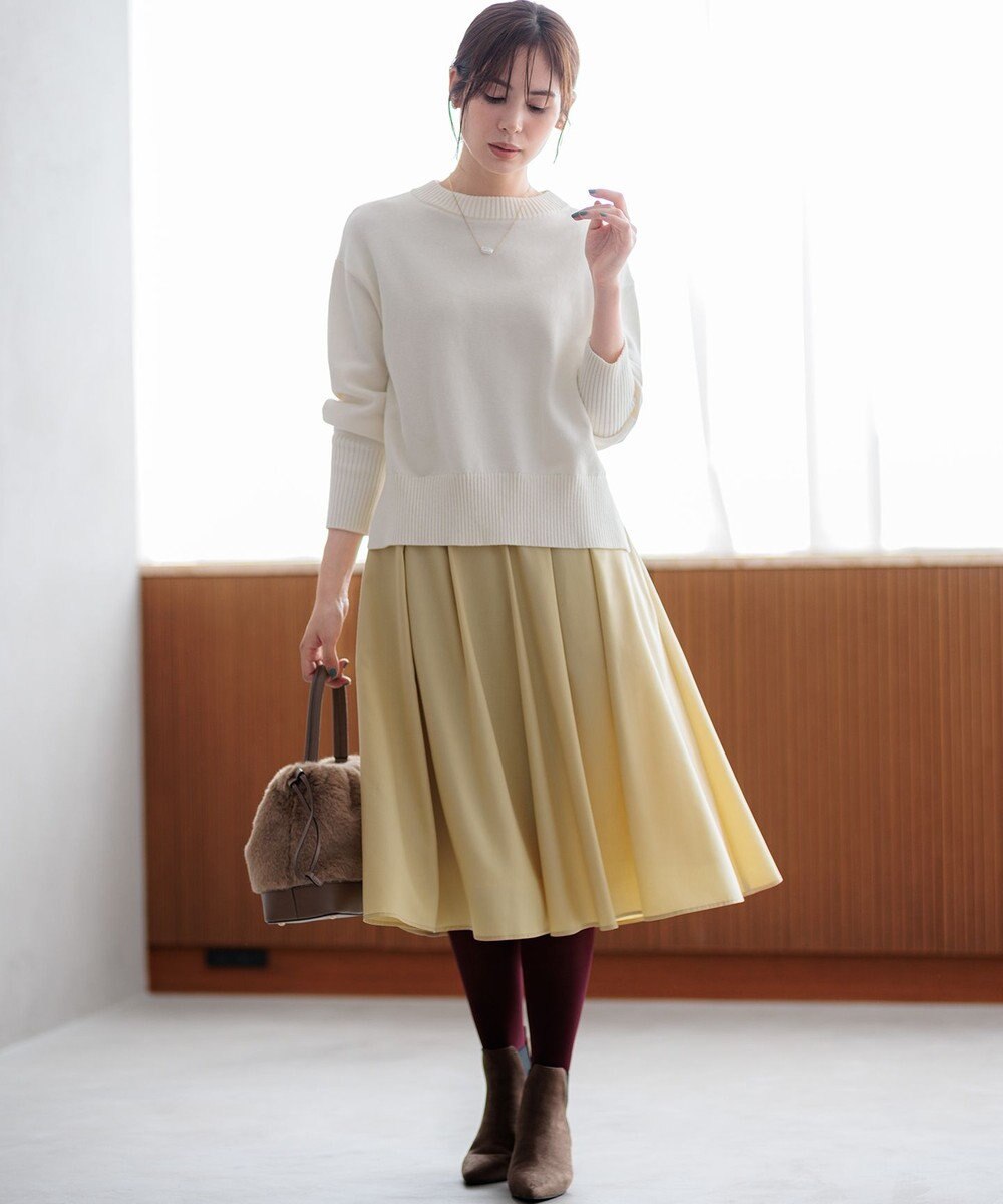 組曲 コットンカシミヤ混 クルーネックニット 