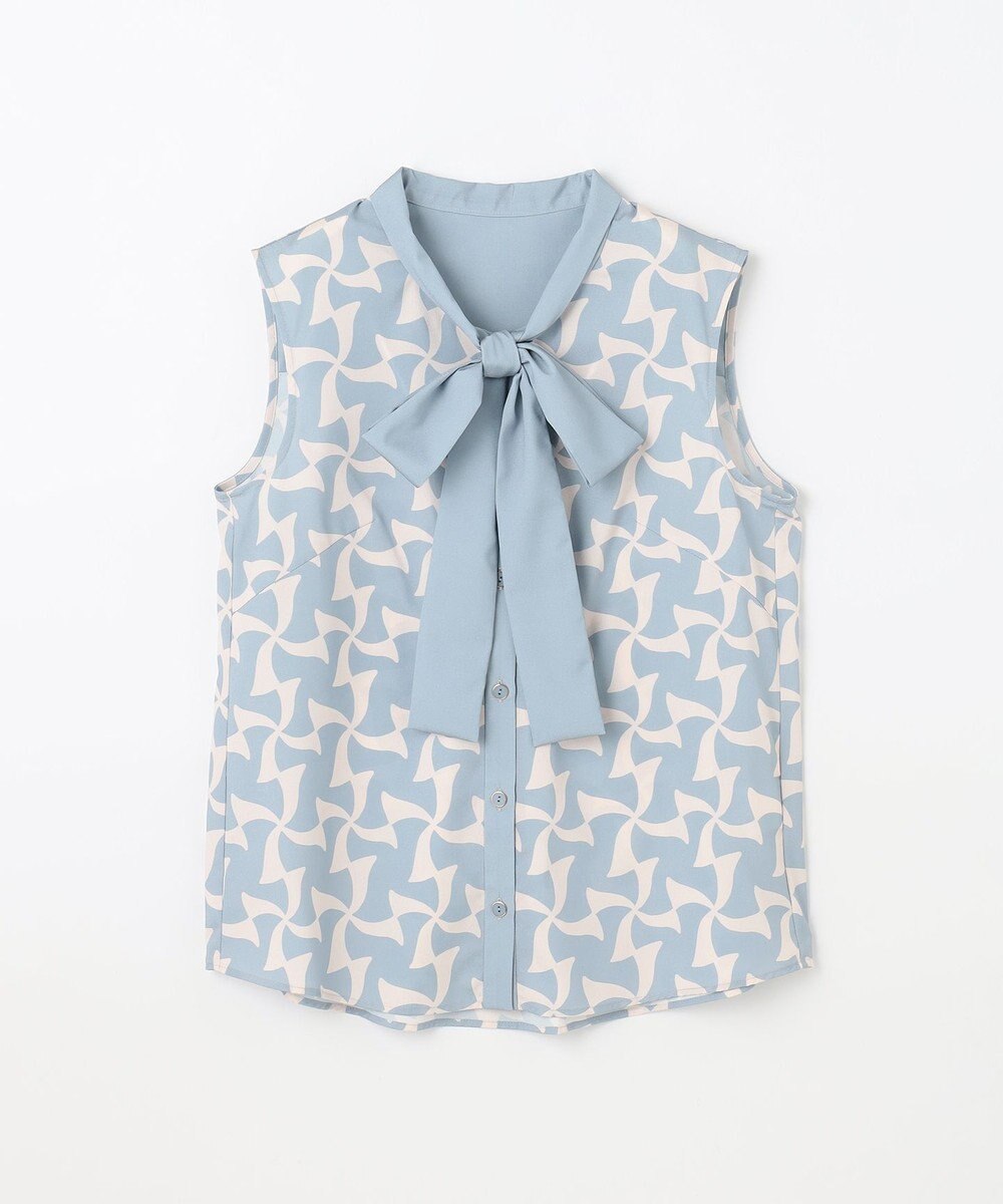 GRACE CONTINENTAL リボンプリントノースリーブトップ 