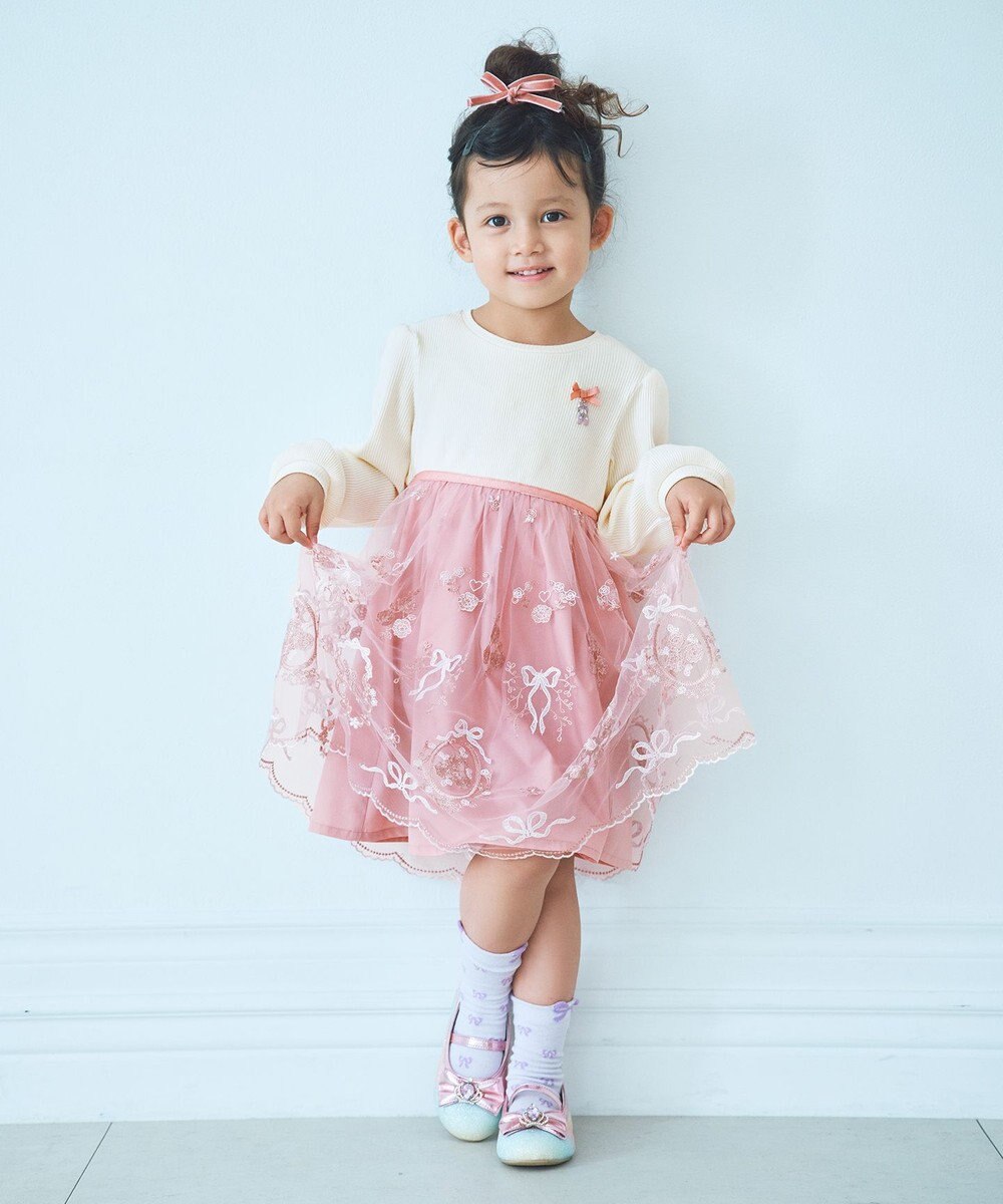 ANY KIDS バレエ刺繍チュールワンピース 