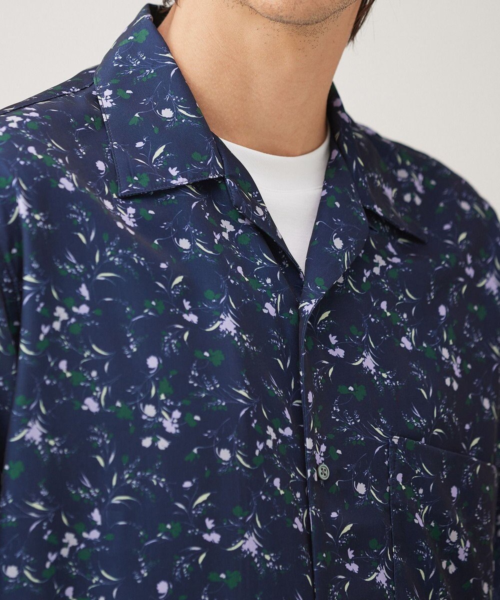 UNFILO MENS ボタニカルプリント オープンカラーシャツ【ギフトにもおすすめ】 