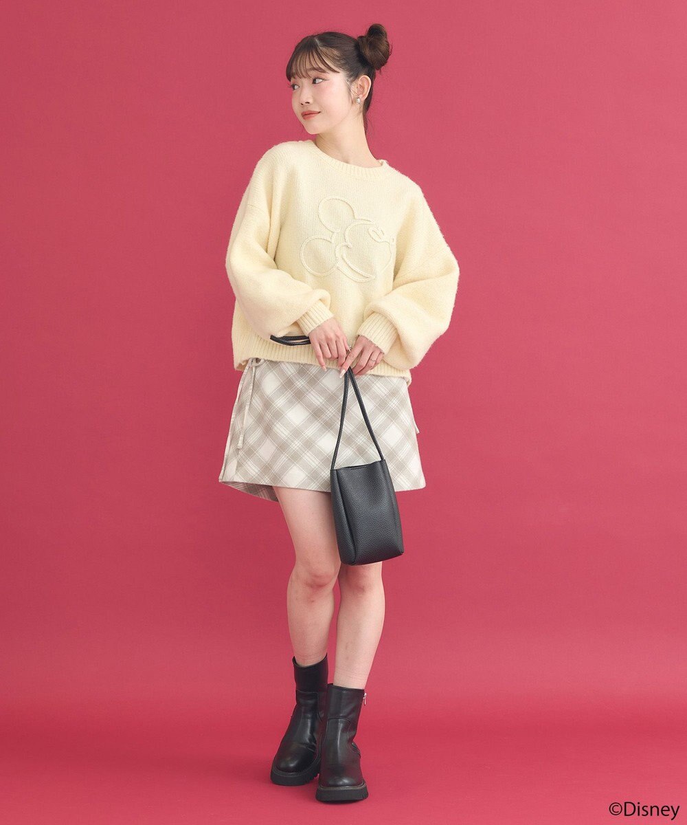 earth music&ecology Disney/ミッキーコード刺繍ニットプルオーバー 