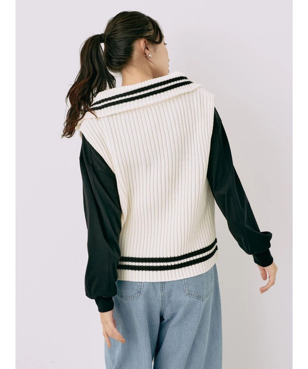 earth music&ecology ハーフジップニットベスト 