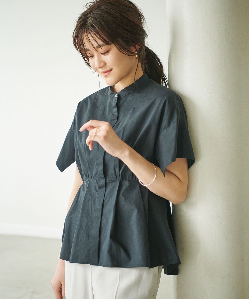 #Newans 【ANSWER for シンプルベーシック】スリットスリーブペプラムブラウス 