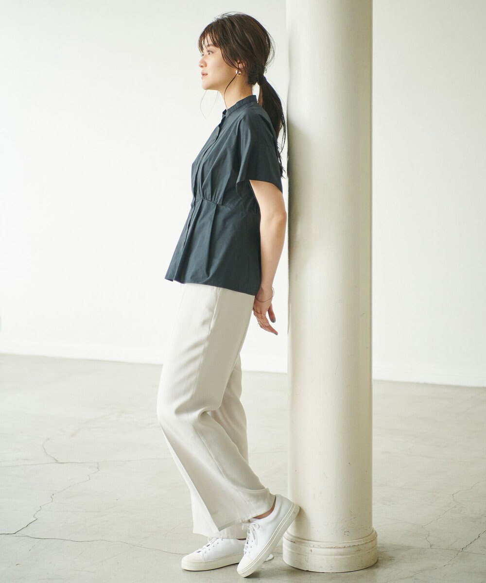 #Newans 【ANSWER for シンプルベーシック】スリットスリーブペプラムブラウス 