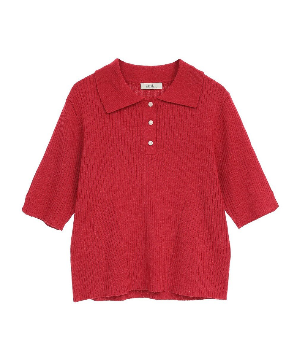 earth music&ecology 半袖ポロニットプルオーバー 