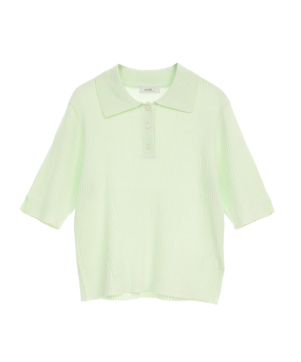 earth music&ecology 半袖ポロニットプルオーバー 