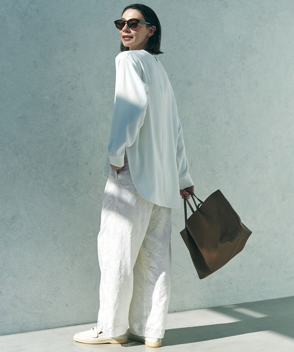 UNFILO 【ウエストゴム】ボタニカル エンブロイダリー パンツ 