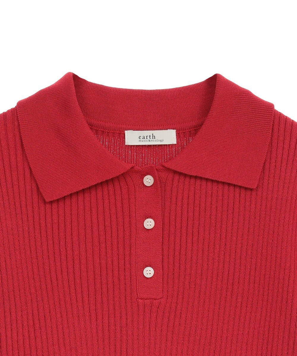 earth music&ecology 半袖ポロニットプルオーバー 