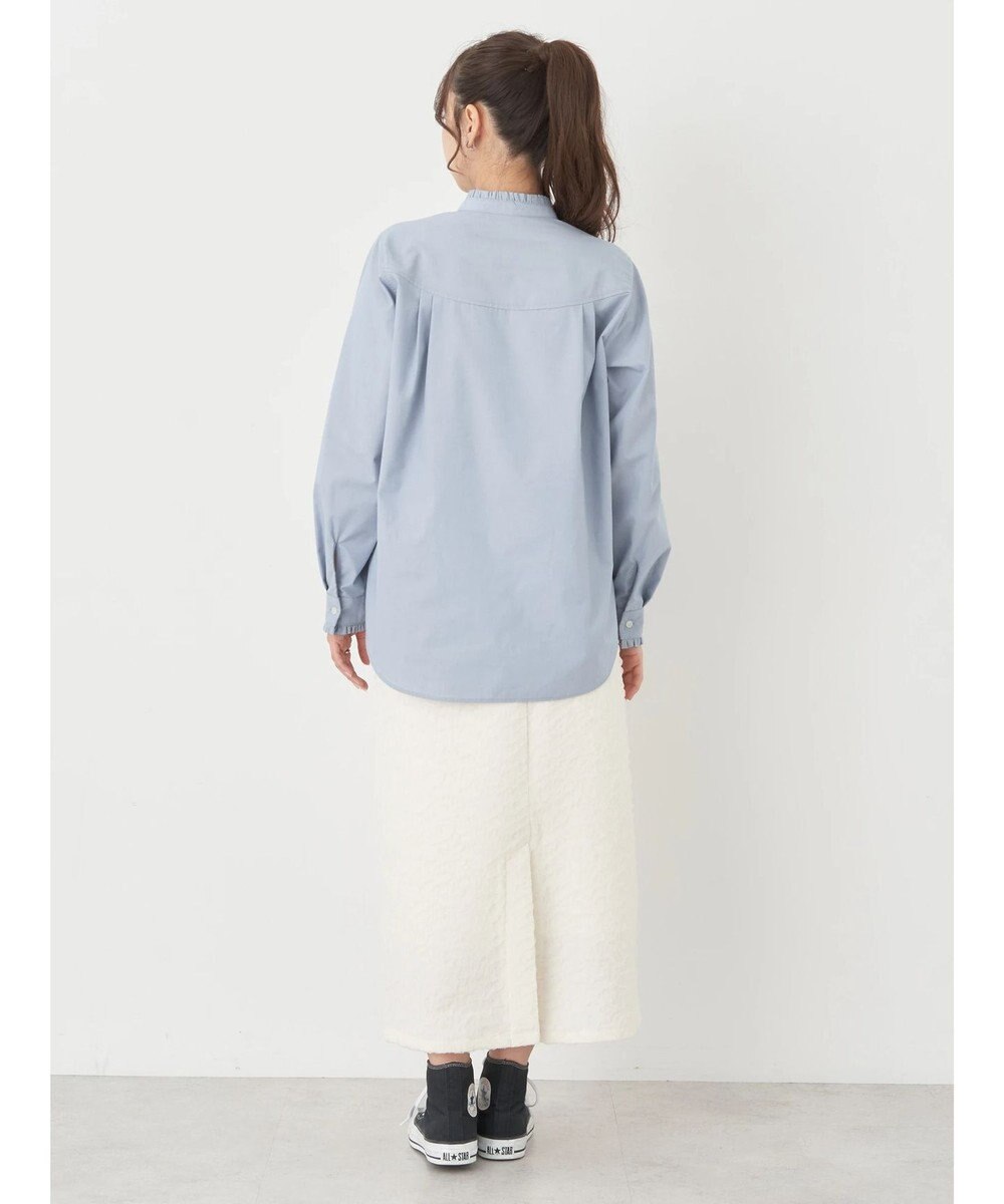 earth music&ecology スタンドフリルシャツ 