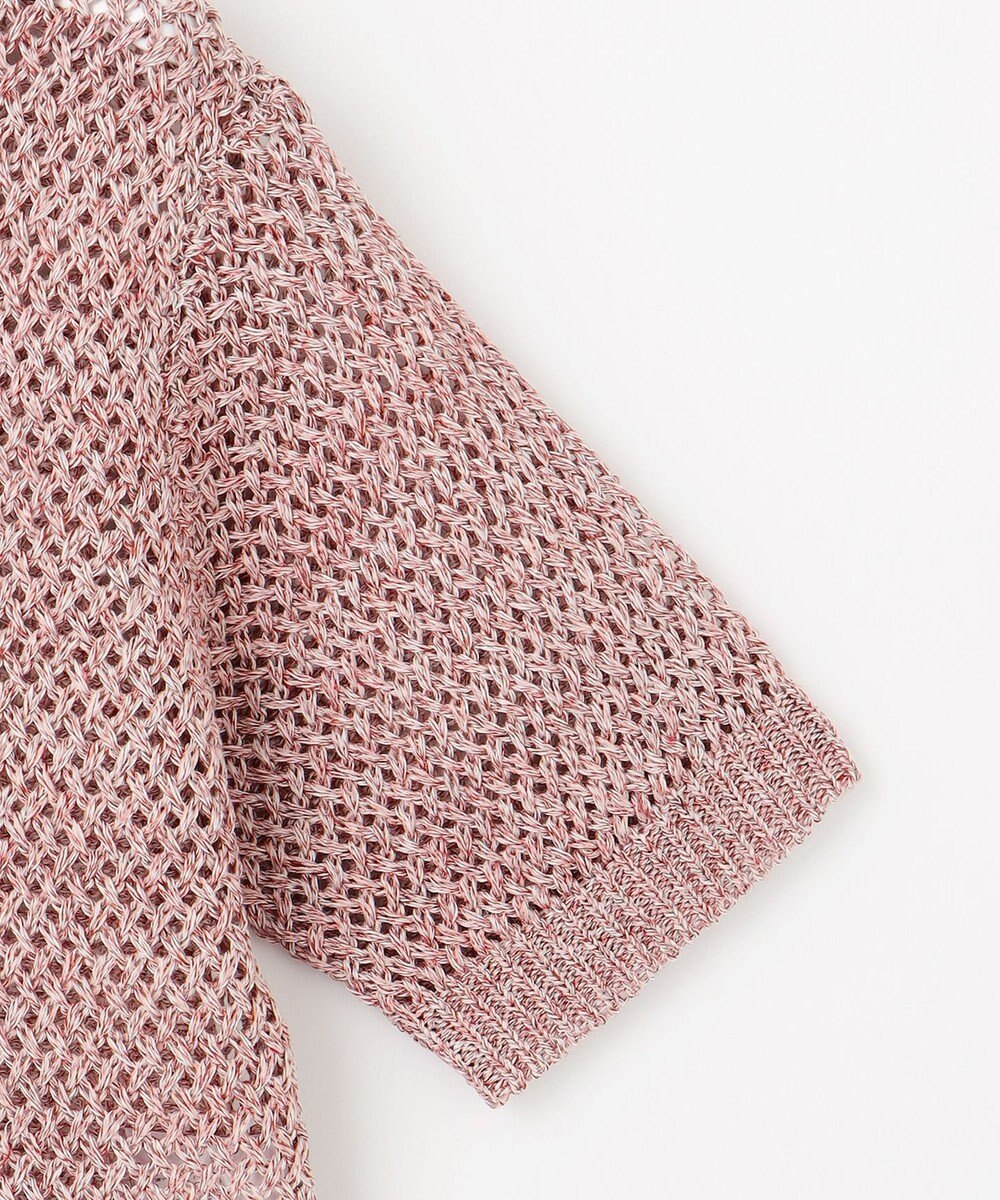 自由区 【洗える】カラーミックスメッシュリネン ニット 