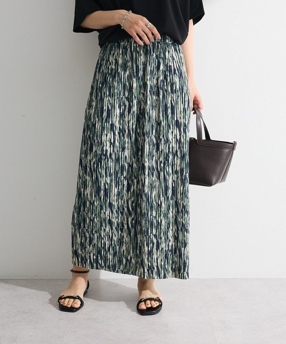 Green Parks 柄プリーツスカート 