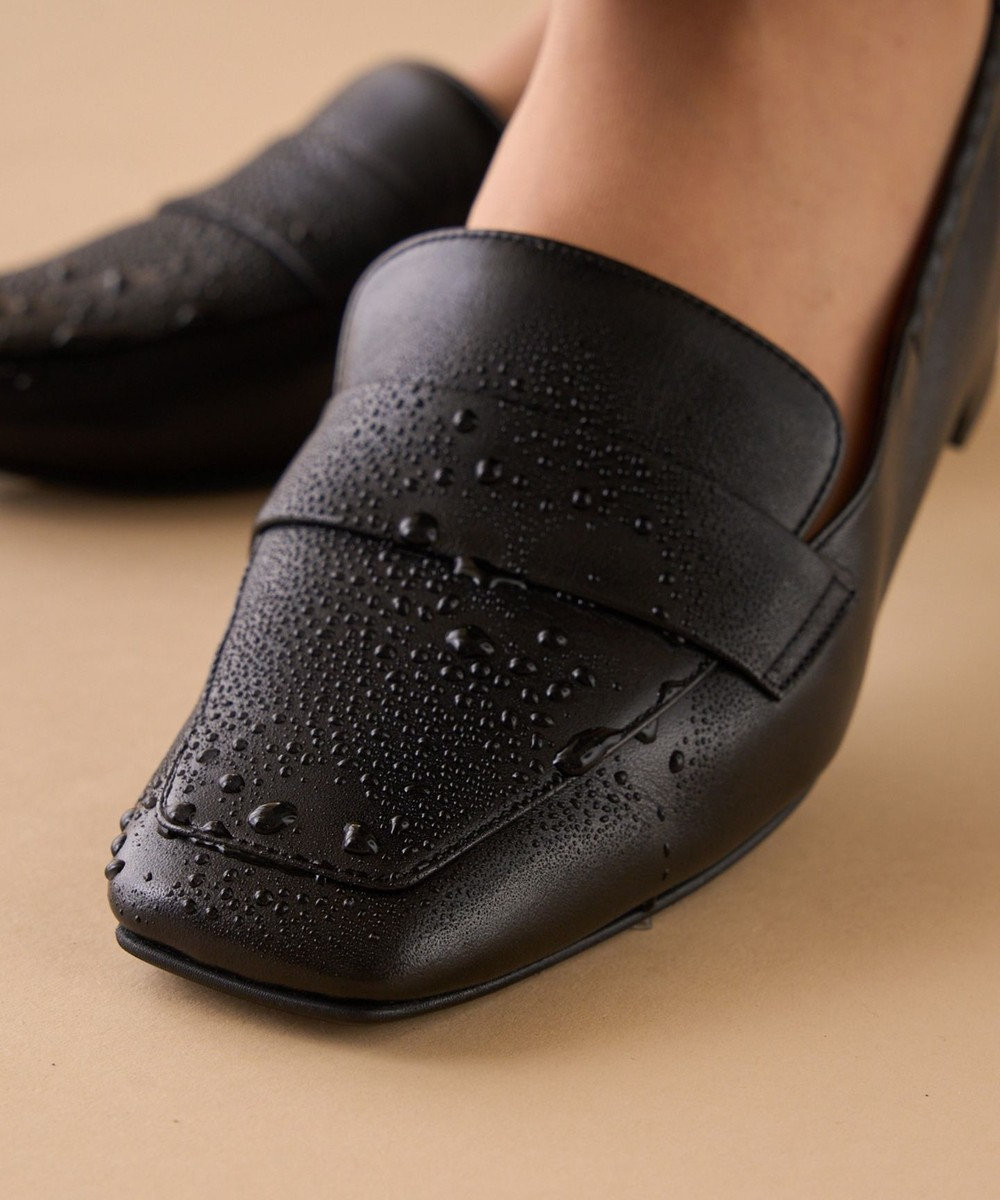 Dominic3 晴雨兼用 サイドギャザー ソフトレザーローファー 