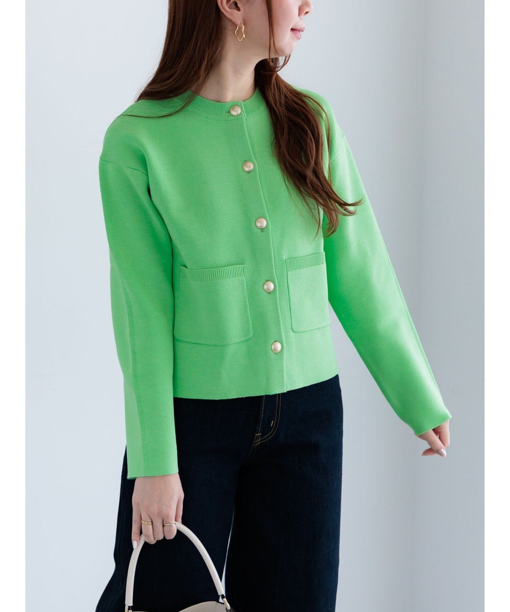 Te chichi ミラノリブポケットクルーカーディガン 