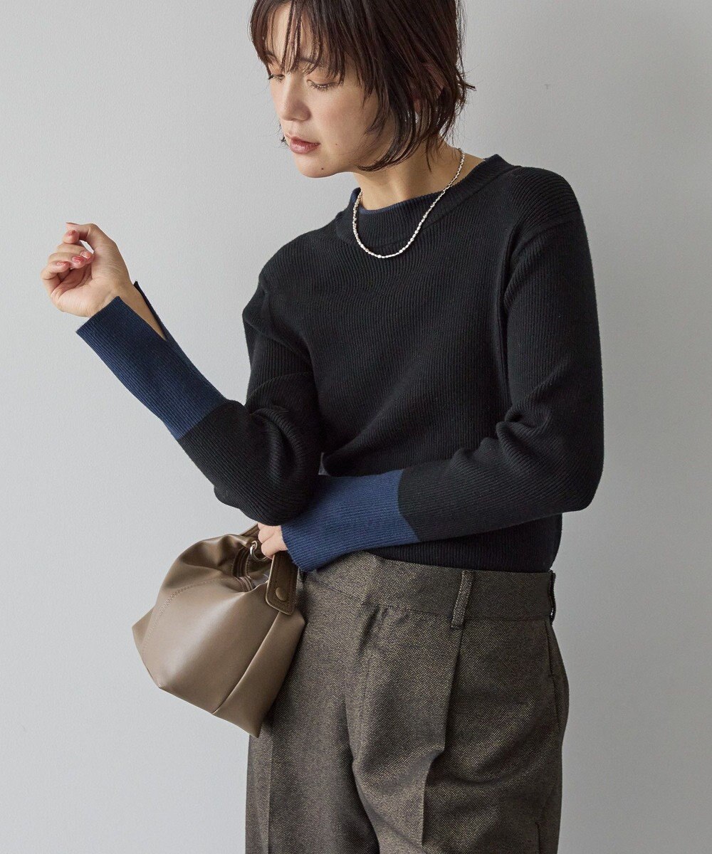 AMERICAN HOLIC バイパチリブモックネックニットプルオーバー 