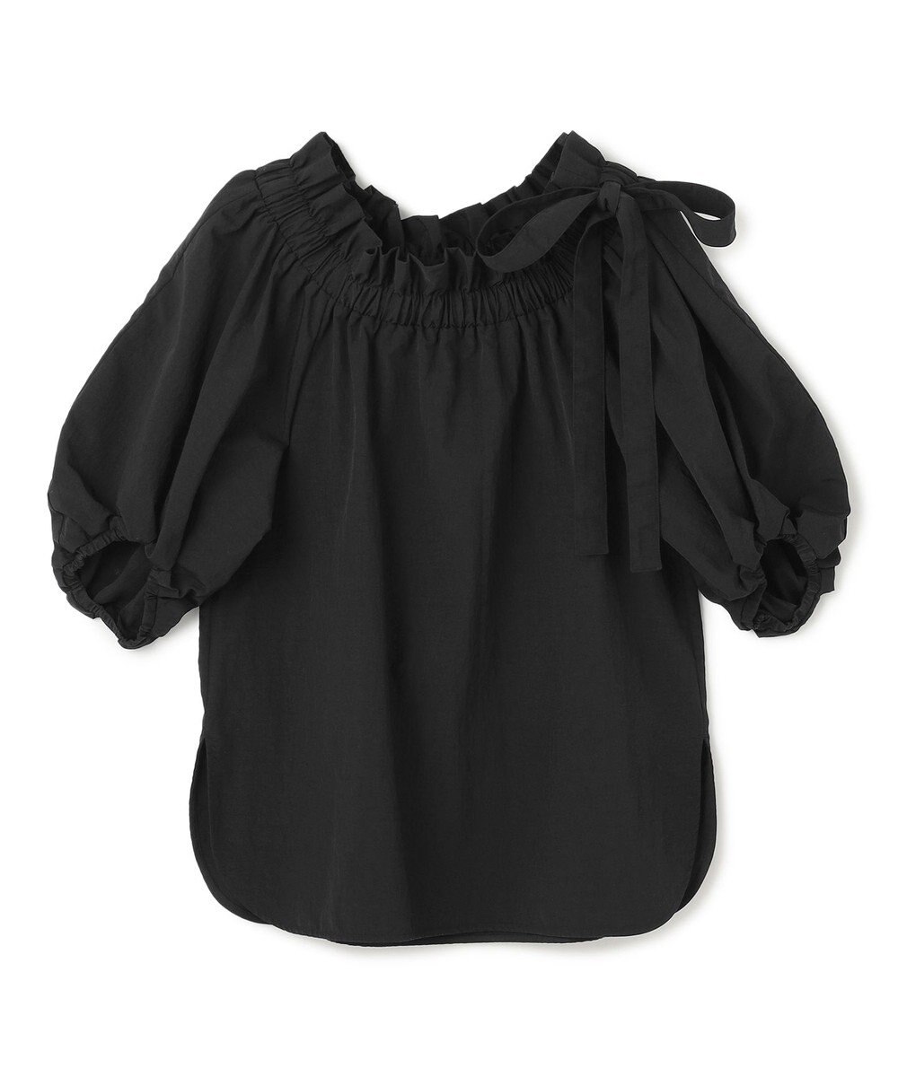 uncrave ライトプルーフナイロン オフショルブラウス 