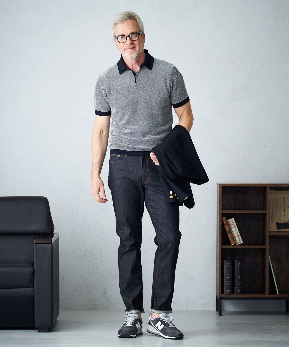 J.PRESS MEN 【ビジネス対応】【HYBRID LINEN】ニットポロシャツ 