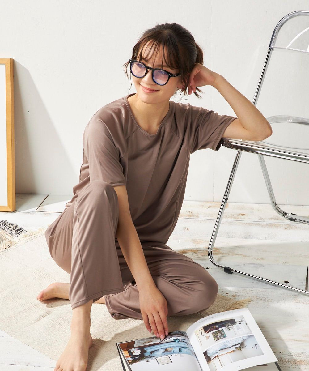 OP／FILA 【FILA】犬や猫の毛がつきにくいルームウェア上下セット/半袖 