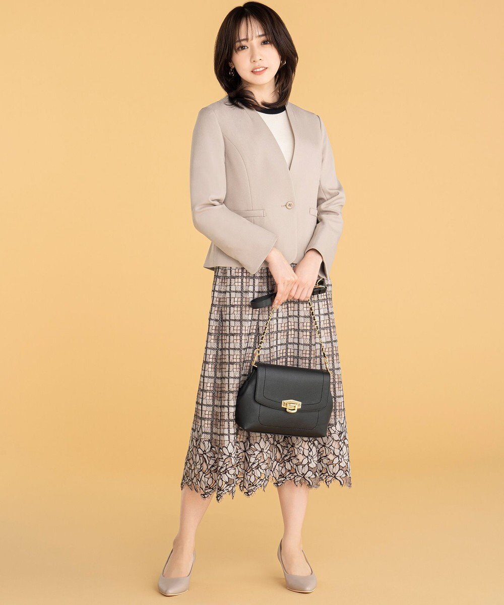 ANY SIS 【洗える】フラワーレースチェックパネル スカート 