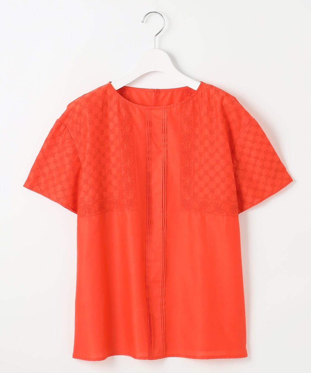 自由区 【接触冷感・洗える】エンブロイダリーローン Tブラウス 