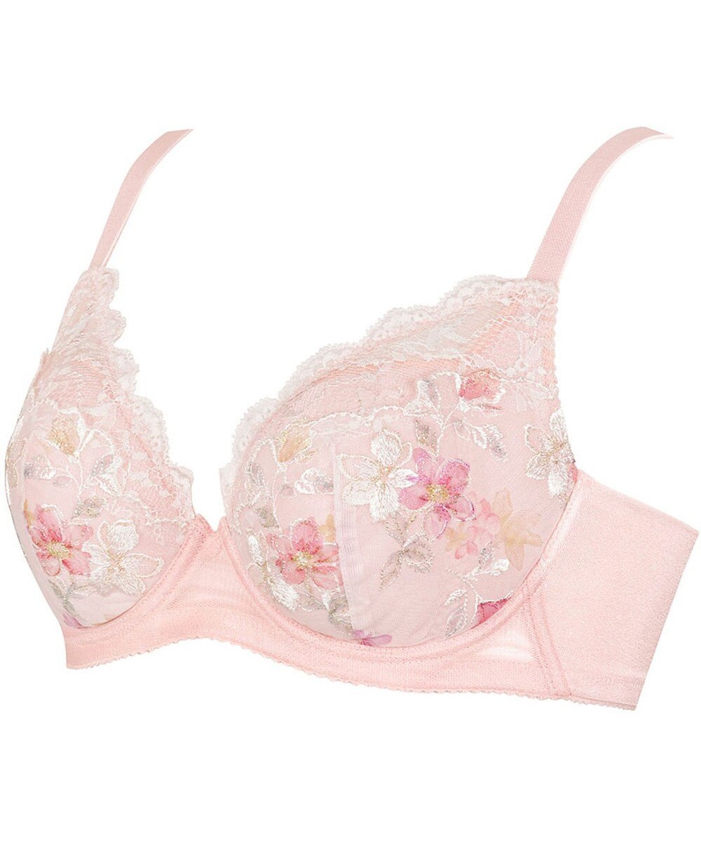 WACOAL 【小さく見せるブラ】 レーシィ ブラジャー 着やせ効果 コンパクトにメイク バストの突出をおさえる 背中の段差を軽減 大きいサイズ レディース BRB453 /ワコール 