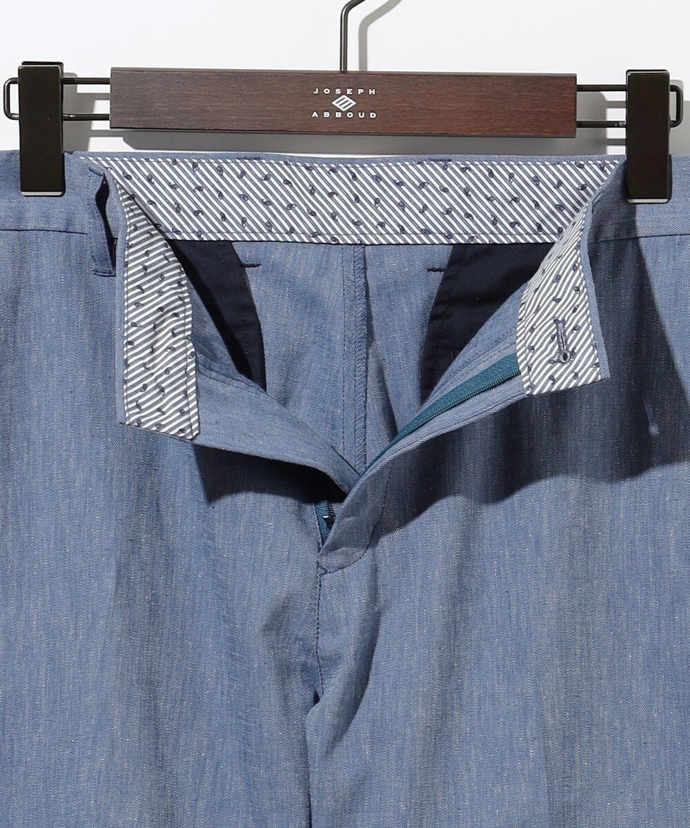 JOSEPH ABBOUD 【ウエストも伸びる/清涼/ストレッチ】ストレッチリネンシャンブレーショートパンツ 