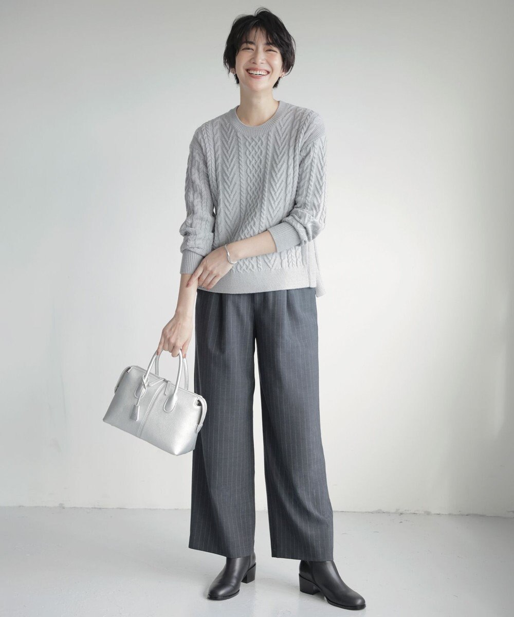 J.PRESS LADIES L 【WEB限定カラーあり・洗える】EIGER CORD ALAN クルーネックプルオーバー ニット 