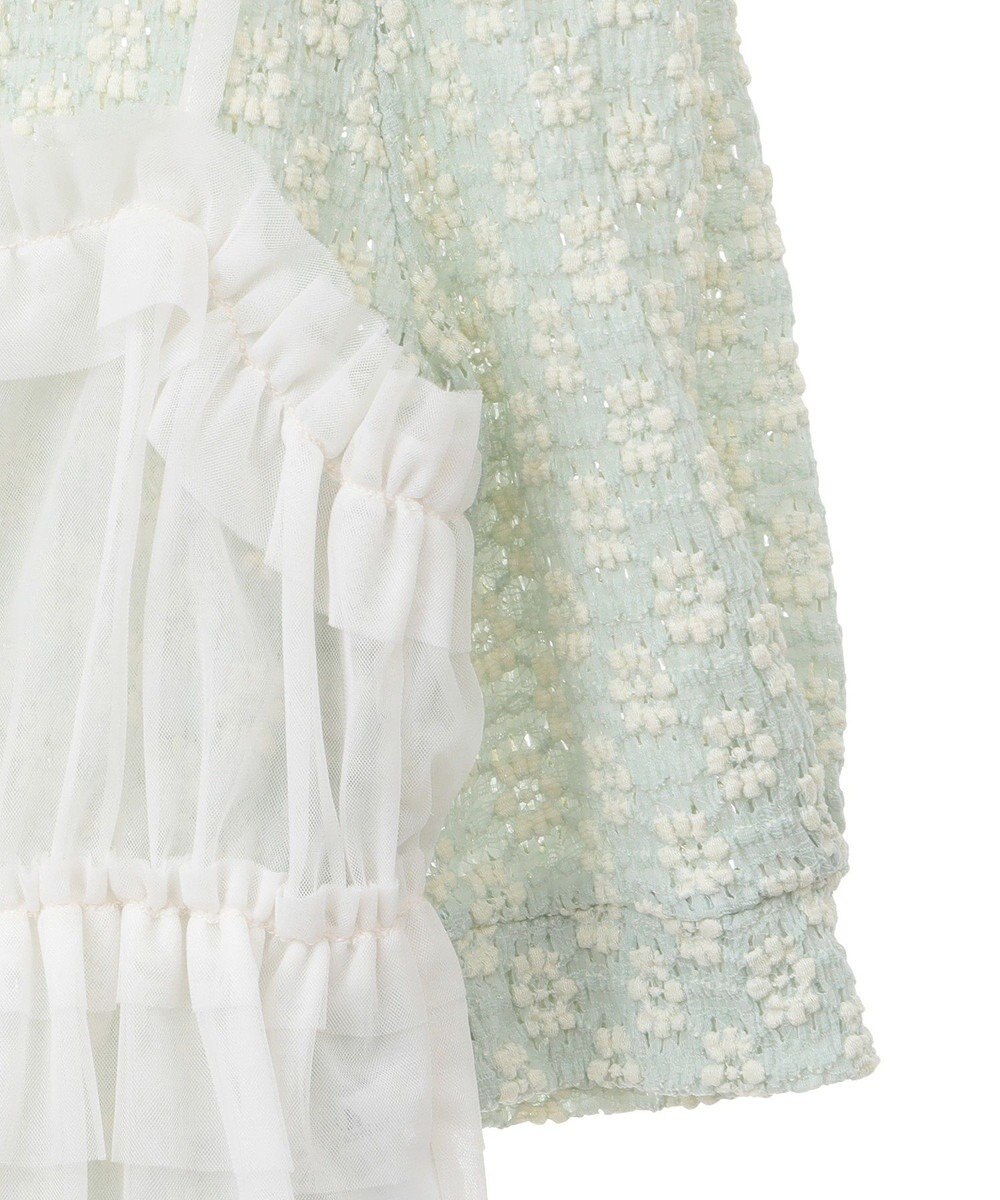 earth music&ecology ＳＥＴ２点フラワープルオーバー＋チュールビスチェ 