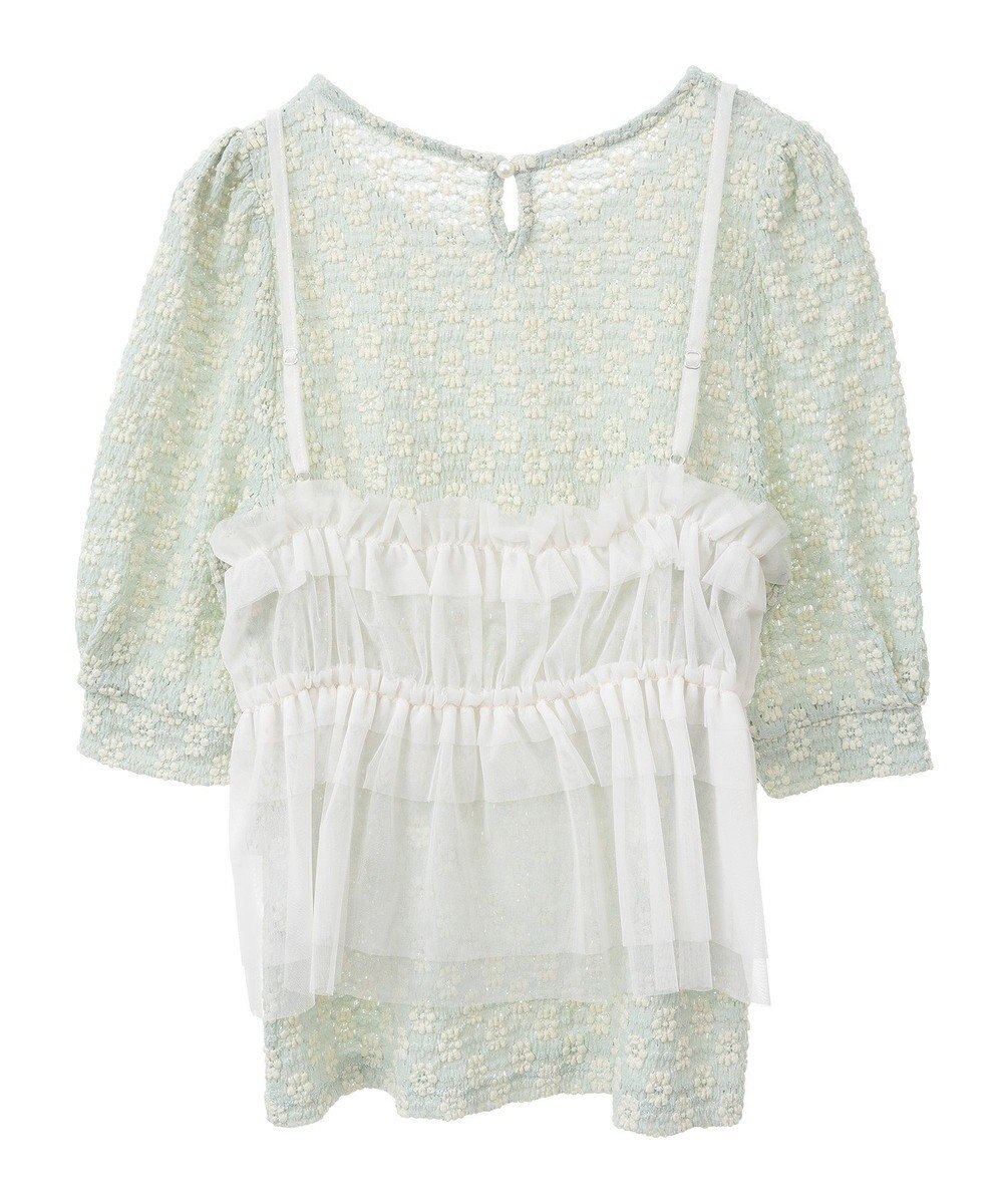 earth music&ecology ＳＥＴ２点フラワープルオーバー＋チュールビスチェ 