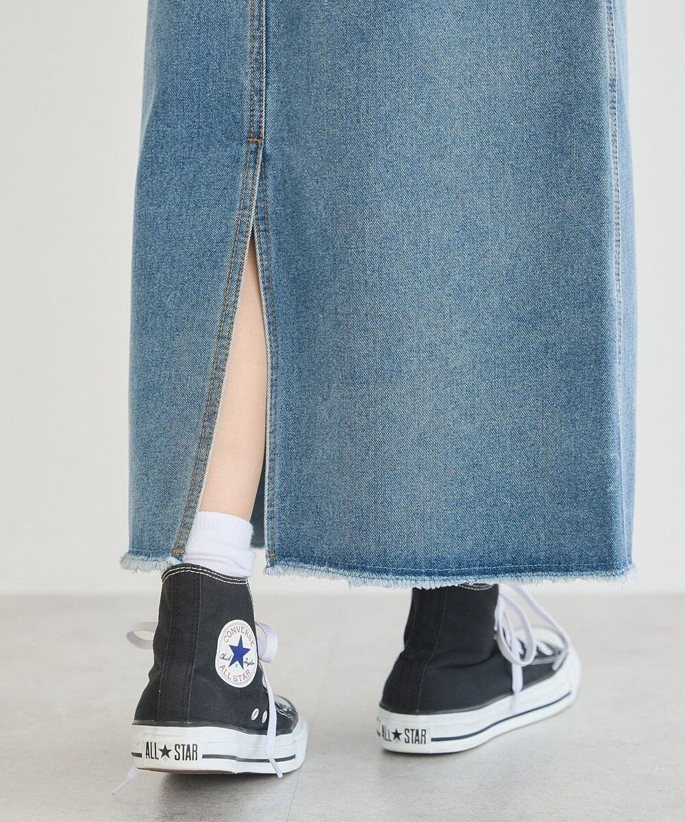 earth music&ecology ウエストフリンジデニムスカート 