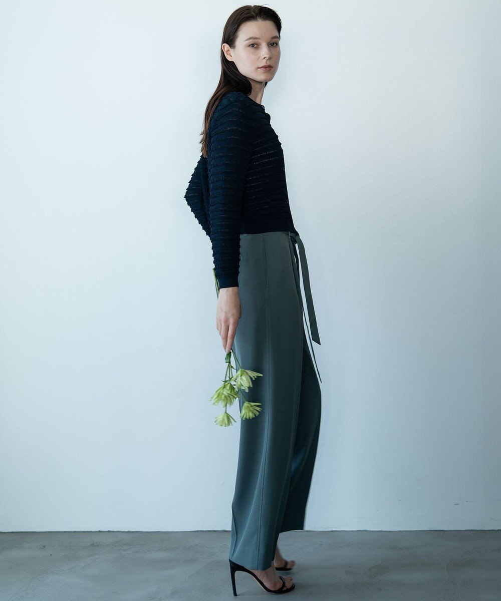 自由区 【カトリエムブーケ】Texture cardigan フリルショートカーディガン 