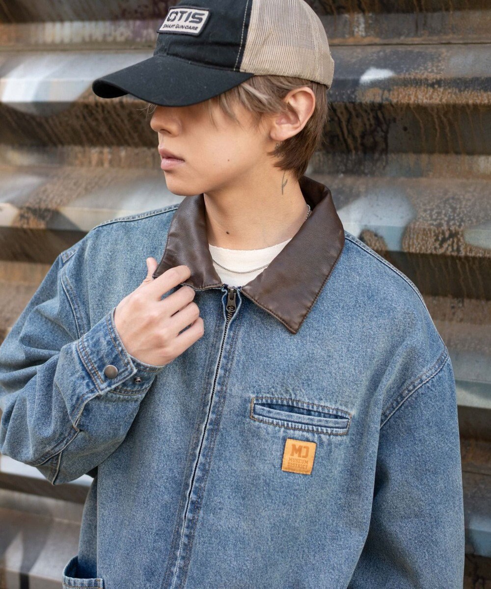 WEGO 【ユニセックス着用ITEM/MLサイズ展開】ワーカーズZIPデニムジャケット 