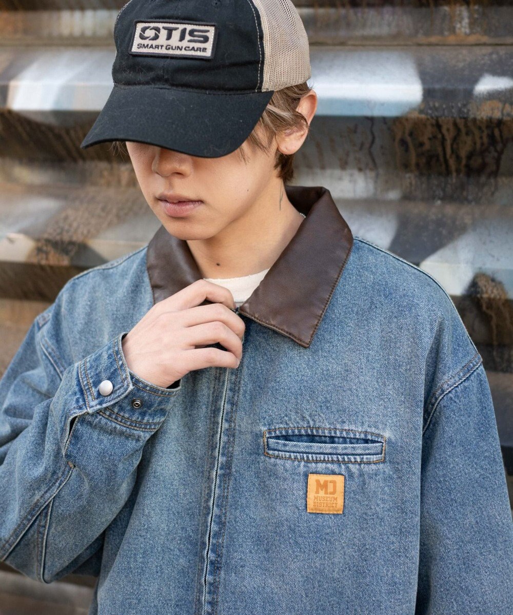 WEGO 【ユニセックス着用ITEM/MLサイズ展開】ワーカーズZIPデニムジャケット 